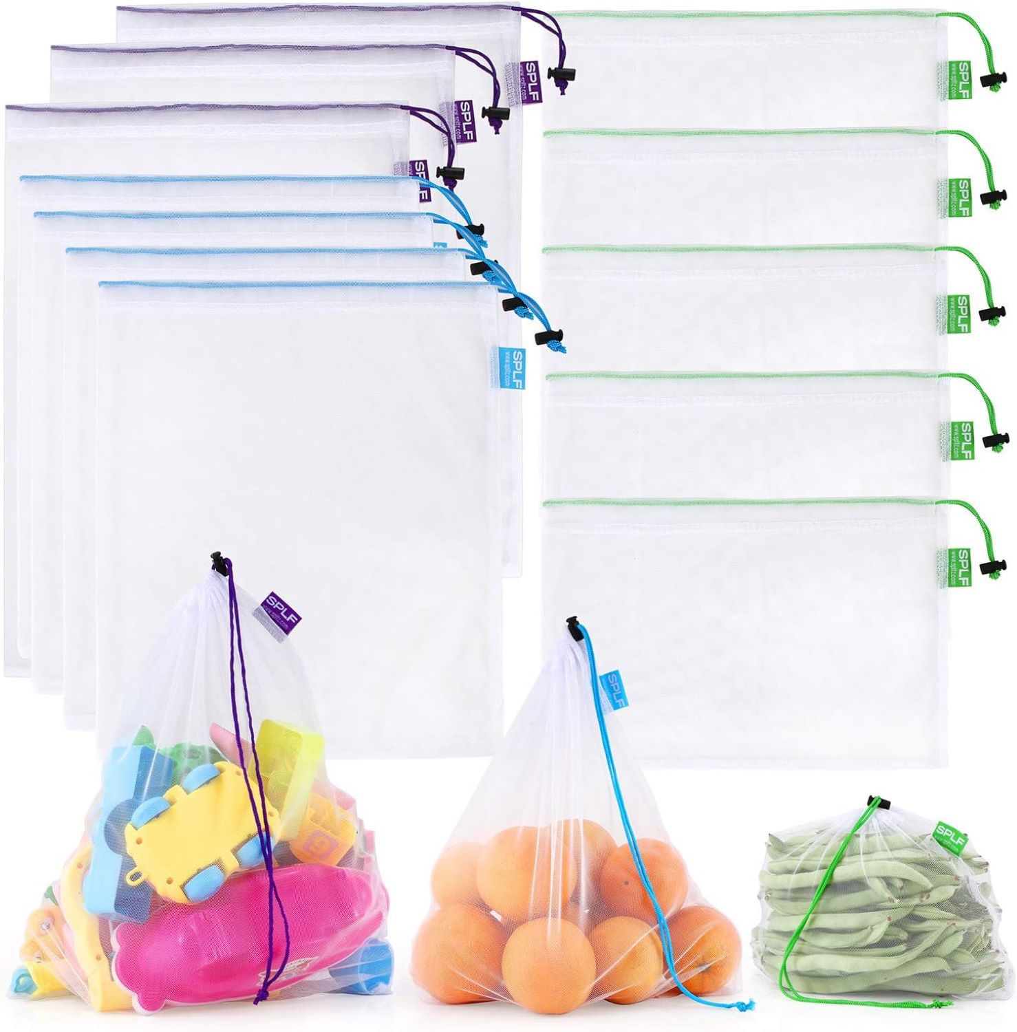 SPLF Heavy Duty Reusable Mesh Produce Bags