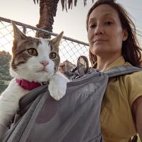 K. Alex Beaven with cat