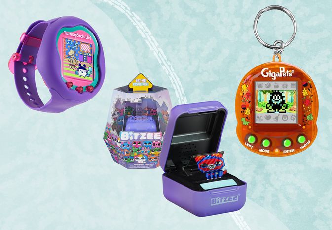 Tamagotchi and Virtual Pets we recommend on a blue background